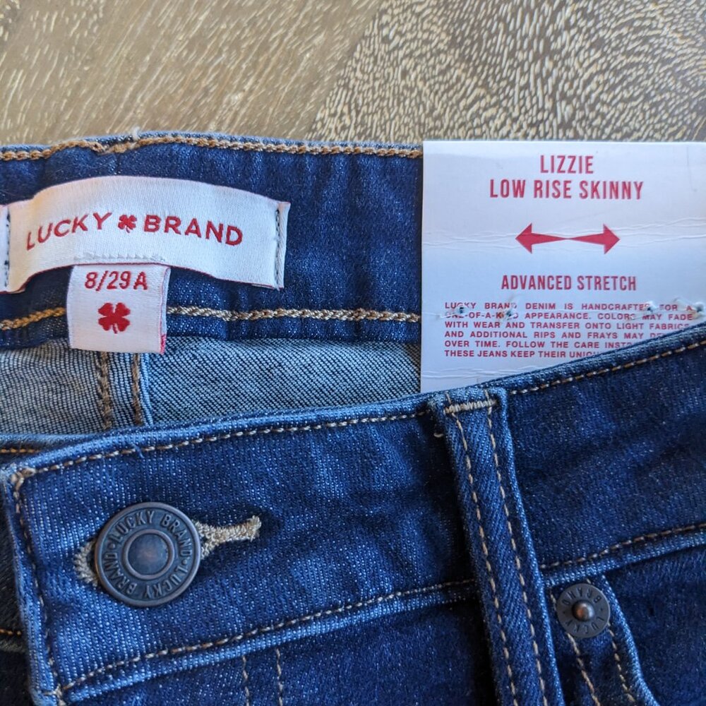 Lucky Brand Blue Denim Blue Jeans Lizzie Low Rise Skinny Size 8/29 - Picture 7 of 9